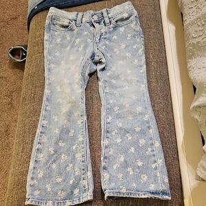 Old Navy Light Blue Floral Flare Youth Jeans